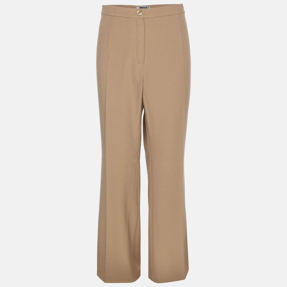 Perte By Krizia Brown Crepe Straight Leg Trousers Xl